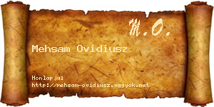 Mehsam Ovidiusz névjegykártya